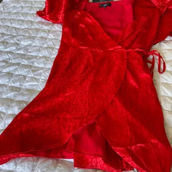 Lulus spectacular sights red leopard print wrap dress - Picture 7 of 13